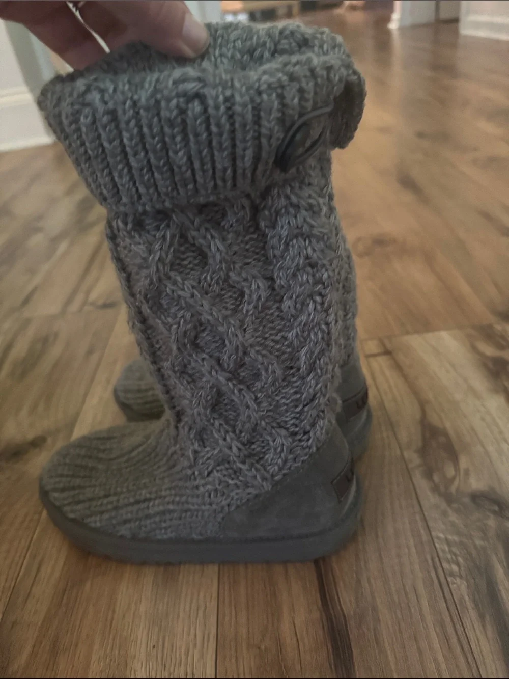 UGG Gray Knit Boots little girls size 13